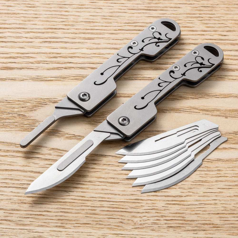 MASALONG MA-TY-025 Cuchillo de arte de acero inoxidable con forma de orquídea de estilo chino, cuchillo de corte afilado, llavero portátil, desempaquetado y desembalaje, cuchillo de entrega exprés