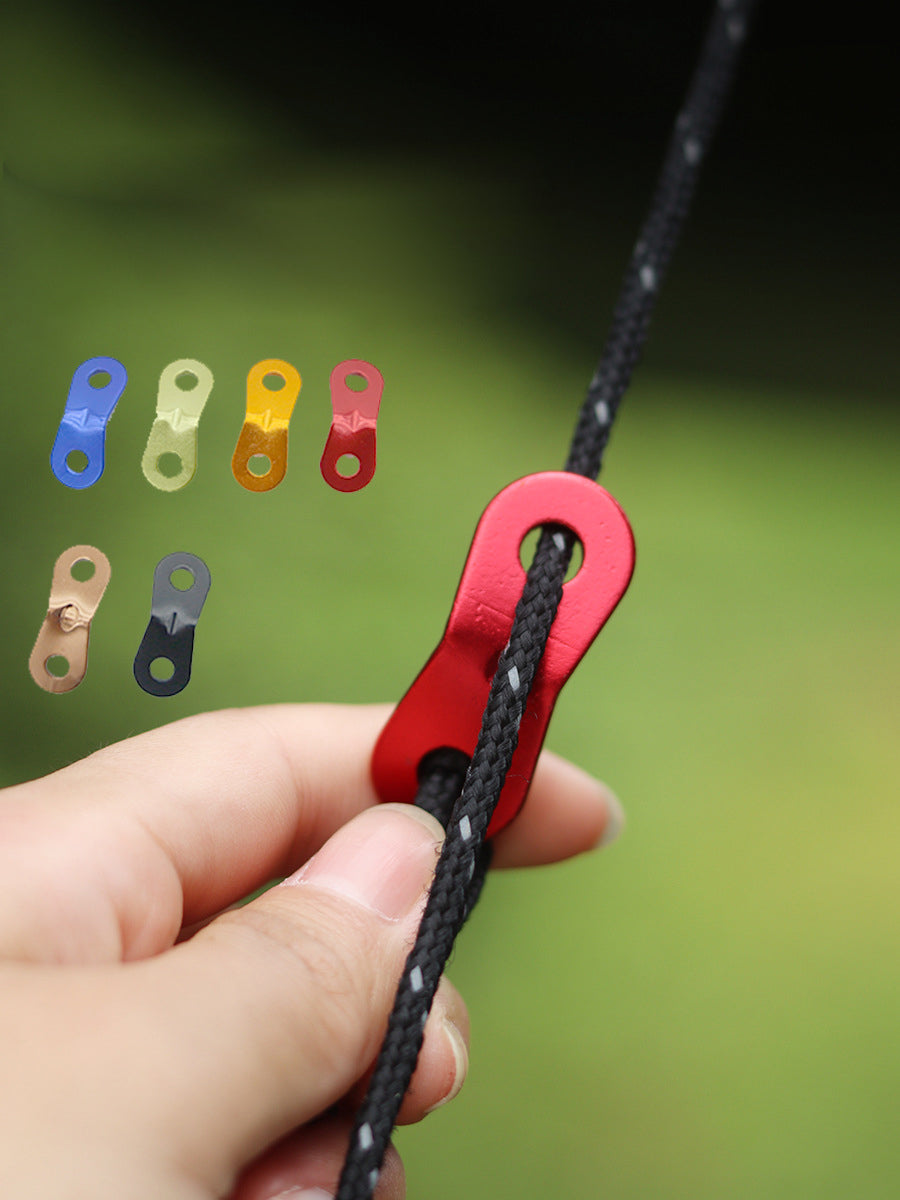 Outdoor camping MA-WY-002 tent wind rope buckle double eye aluminum alloy umbrella rope fixed sliding adjustment buckle canopy pull rope buckle