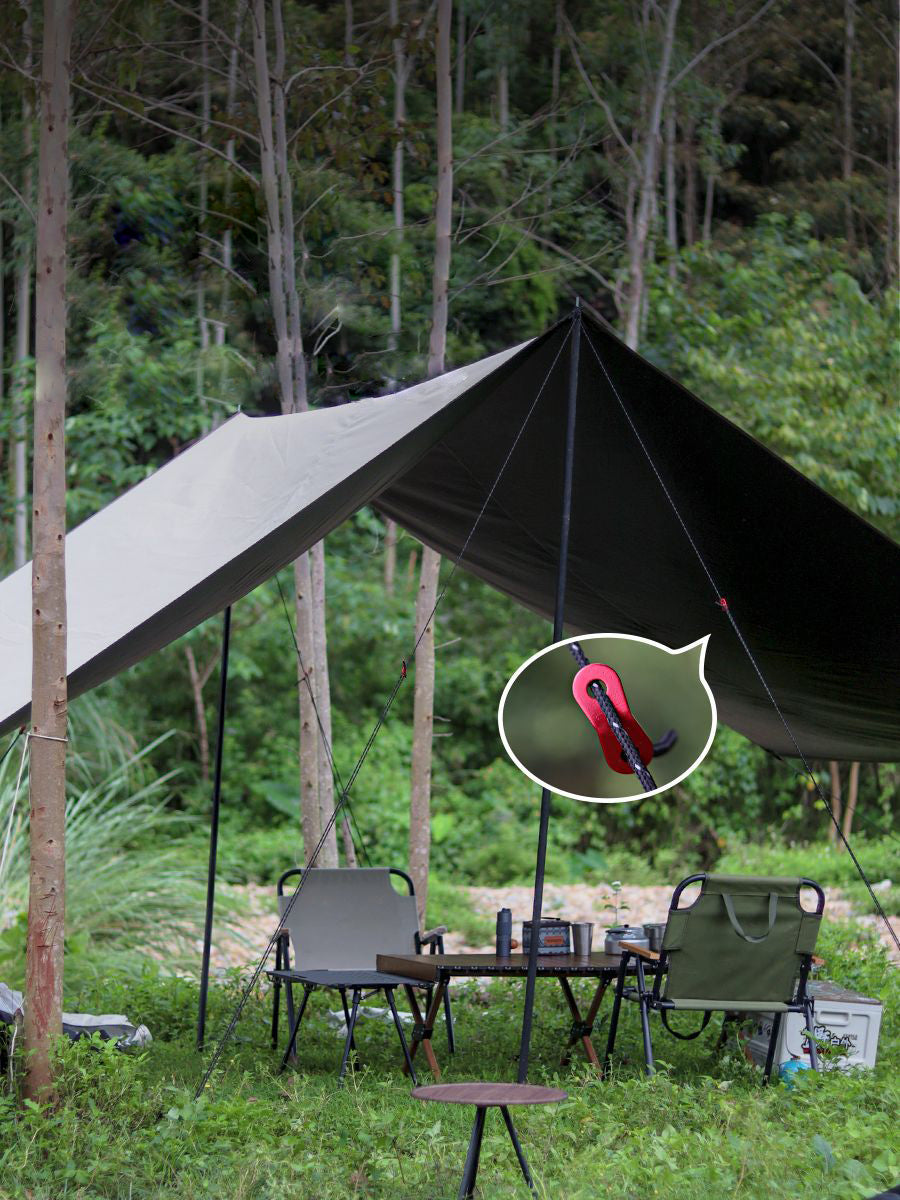 Outdoor camping MA-WY-002 tent wind rope buckle double eye aluminum alloy umbrella rope fixed sliding adjustment buckle canopy pull rope buckle
