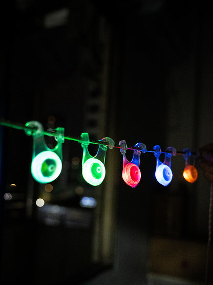 Luzes decorativas para acampamento ao ar livre, luzes penduradas em corda de LED MA-WY-008 para barracas, luzes traseiras de advertência para mochilas e bicicletas, luzes de acampamento de silicone, luzes piscantes