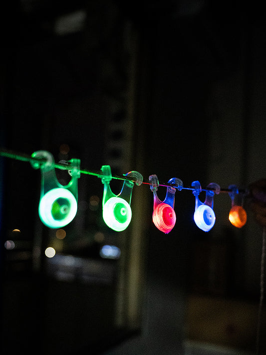 Luzes decorativas para acampamento ao ar livre, luzes penduradas em corda de LED MA-WY-008 para barracas, luzes traseiras de advertência para mochilas e bicicletas, luzes de acampamento de silicone, luzes piscantes