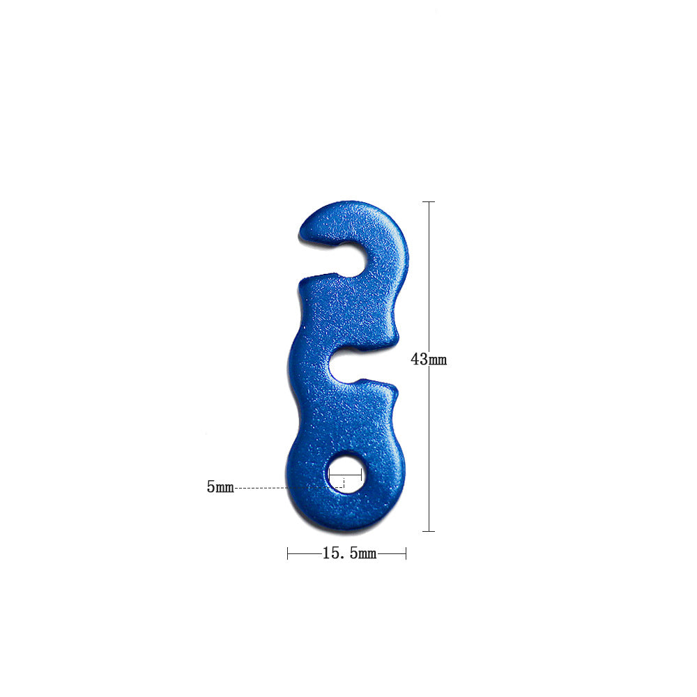 Outdoor camping MA-WY-010 aluminum alloy umbrella rope buckle tent pull rope accessories S-shaped wind rope buckle three eye opening rope buckle does not deform
