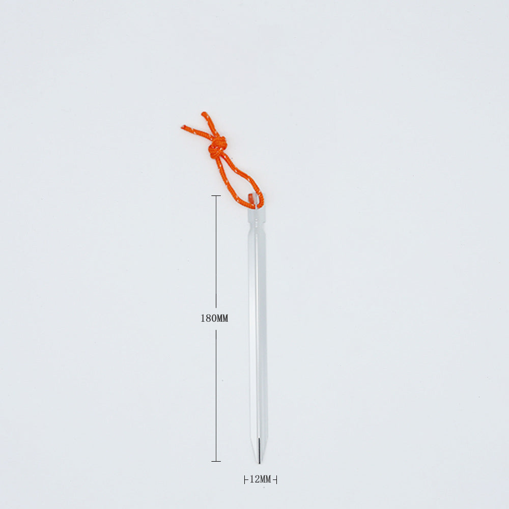 Clavo de tierra triangular MA-WY-011, accesorio para carpas de exterior, clavo de tierra de aleación de aluminio, clavo de tierra reforzado para toldo, clavo de tierra de refuerzo a prueba de viento con cuerda
