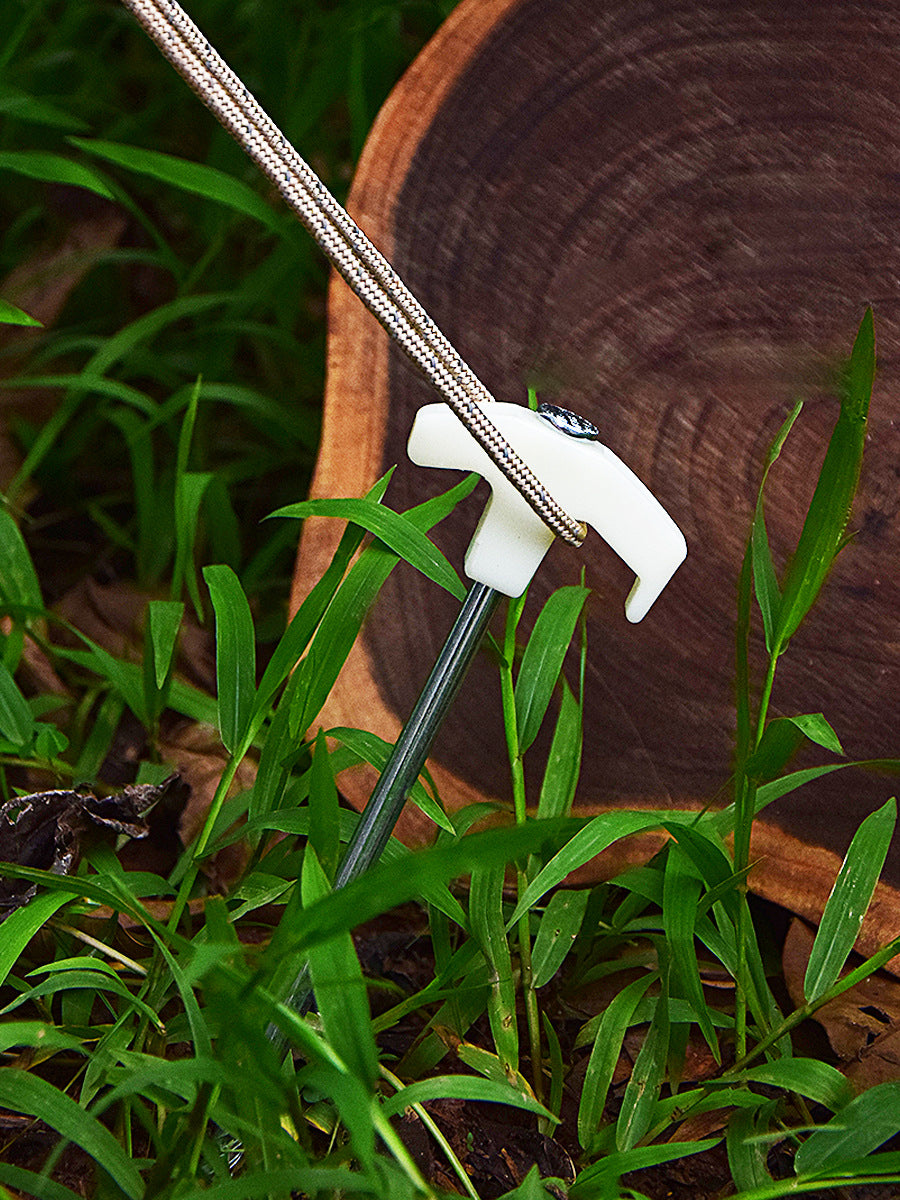 Prego de aterramento luminoso, prego para barraca de acampamento ao ar livre MA-WY-016, prego fluorescente de corda de vento de 25 cm, acessórios de prego de aço para dossel