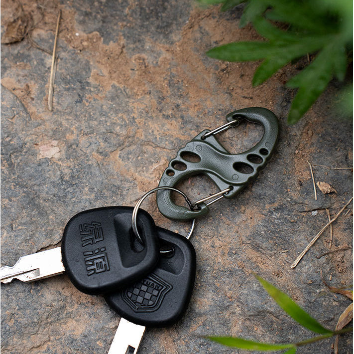 Equipamento para atividades ao ar livre, fivela leve em forma de S de aço oco MA-WY-018, fivela em forma de 8, mochila de caminhada, fivela de caminhada de suspensão rápida, chaveiro