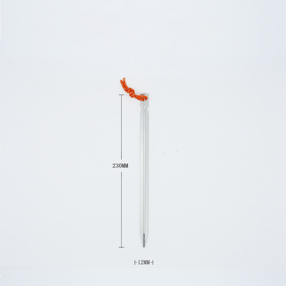 Prego de aterramento triangular de 23 cm MA-WY-021 acessórios para barracas ao ar livre prego de aterramento de liga de alumínio reforçado com dossel à prova de vento prego de aterramento com corda