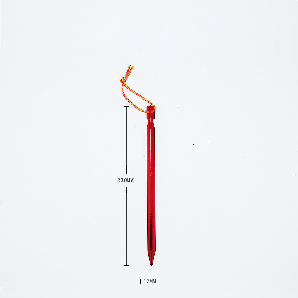 Prego de aterramento triangular de 23 cm MA-WY-021 acessórios para barracas ao ar livre prego de aterramento de liga de alumínio reforçado com dossel à prova de vento prego de aterramento com corda