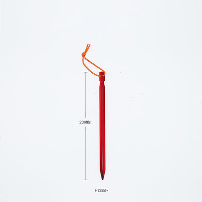 Prego de aterramento triangular de 23 cm MA-WY-021 acessórios para barracas ao ar livre prego de aterramento de liga de alumínio reforçado com dossel à prova de vento prego de aterramento com corda