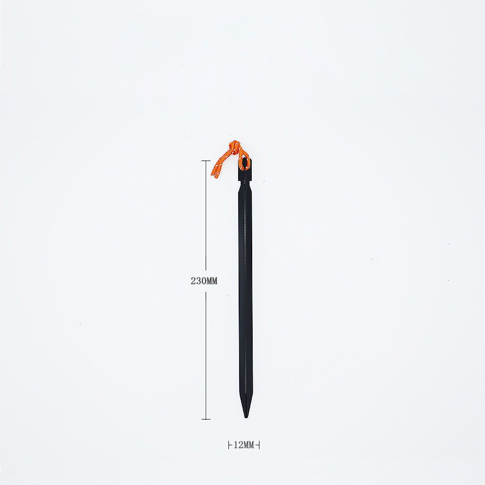 Prego de aterramento triangular de 23 cm MA-WY-021 acessórios para barracas ao ar livre prego de aterramento de liga de alumínio reforçado com dossel à prova de vento prego de aterramento com corda