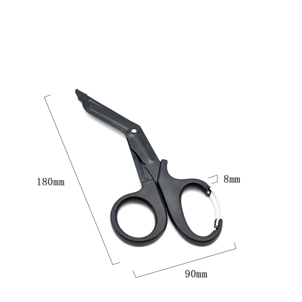 Tesoura médica para uso externo, tesoura de lona MA-WY-025, tesoura de curativo, tesoura de curativo de emergência, tesoura adesiva intramuscular, tesoura de lona