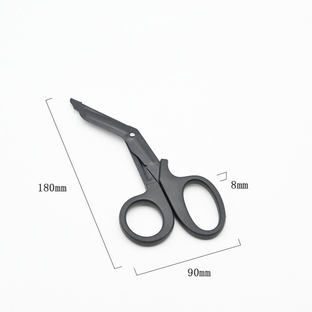 Tesoura médica para uso externo, tesoura de lona MA-WY-025, tesoura de curativo, tesoura de curativo de emergência, tesoura adesiva intramuscular, tesoura de lona