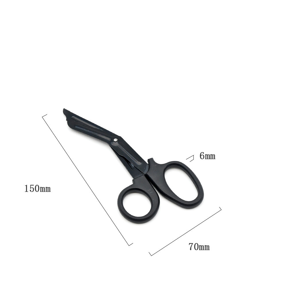 Tesoura médica para uso externo, tesoura de lona MA-WY-025, tesoura de curativo, tesoura de curativo de emergência, tesoura adesiva intramuscular, tesoura de lona