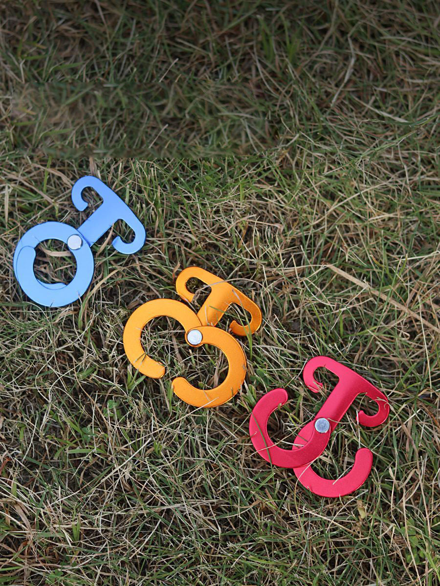 Outdoor camping MA-WY-031 aluminum alloy wind rope buckle tent automatic buckle multifunctional hanging hook self-locking quick hanging O-shaped buckle