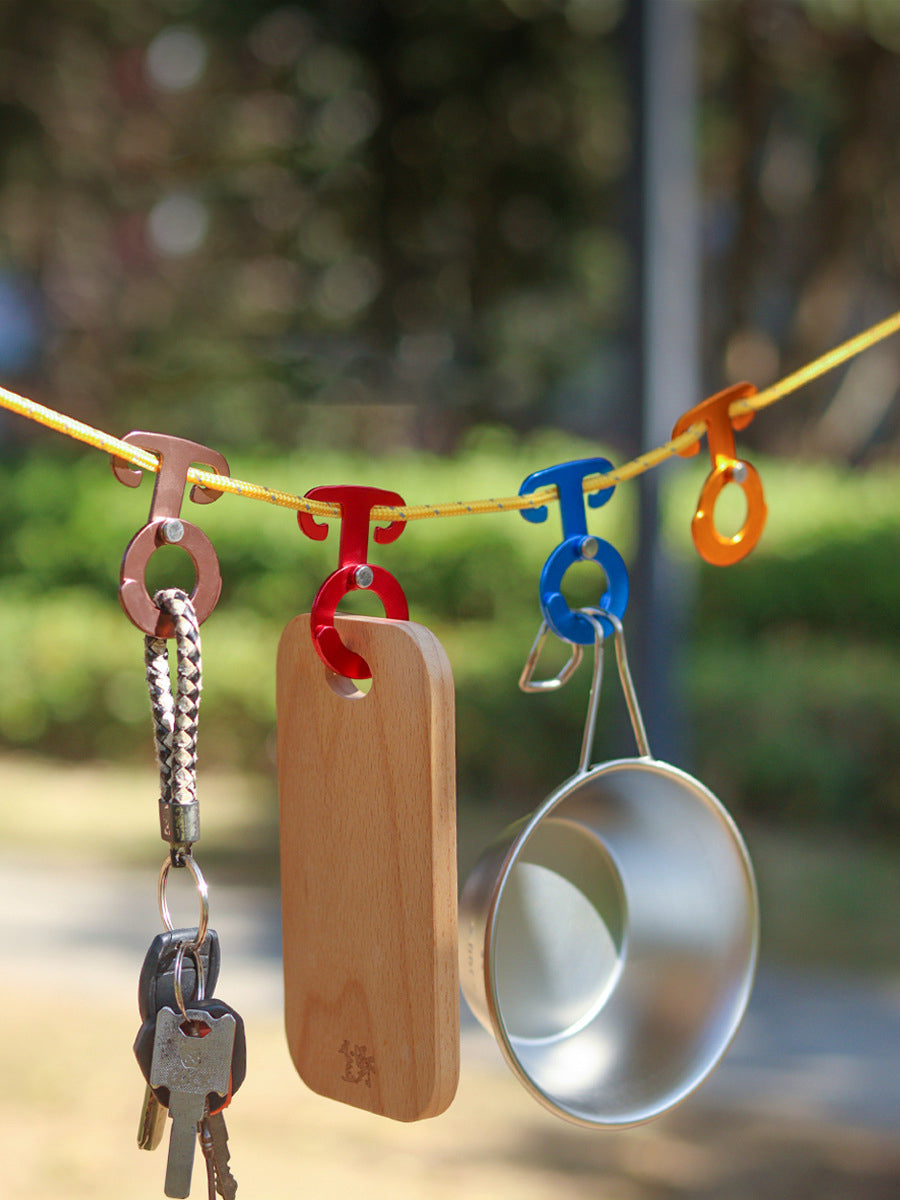 Outdoor camping MA-WY-031 aluminum alloy wind rope buckle tent automatic buckle multifunctional hanging hook self-locking quick hanging O-shaped buckle