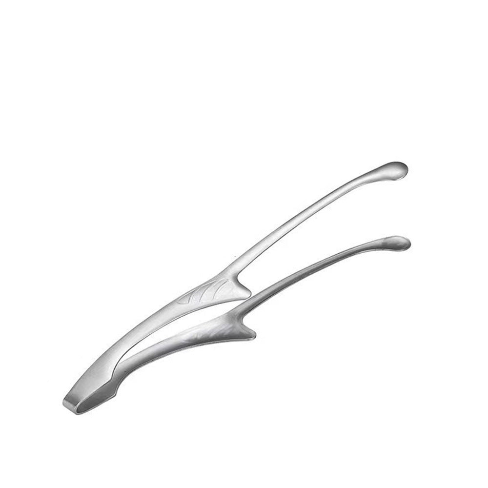 Pinza para barbacoa de acero inoxidable 304 para exteriores, pinza para barbacoa MA-WY-039, pinza para pan, pinza para filete de comida partida en negro, pinza para comida