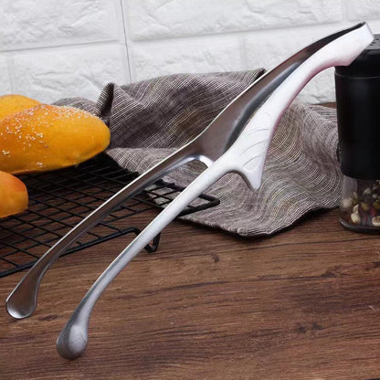 Pinza para barbacoa de acero inoxidable 304 para exteriores, pinza para barbacoa MA-WY-039, pinza para pan, pinza para filete de comida partida en negro, pinza para comida