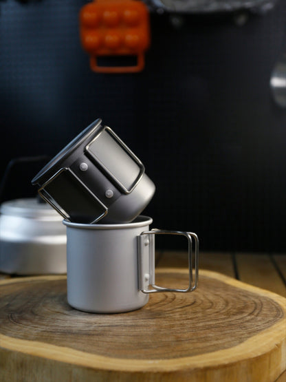 Outdoor camping MA-WY-040 aluminum alloy folding water cup coffee cup camping cup lightweight tea cup mug can hold boiling water