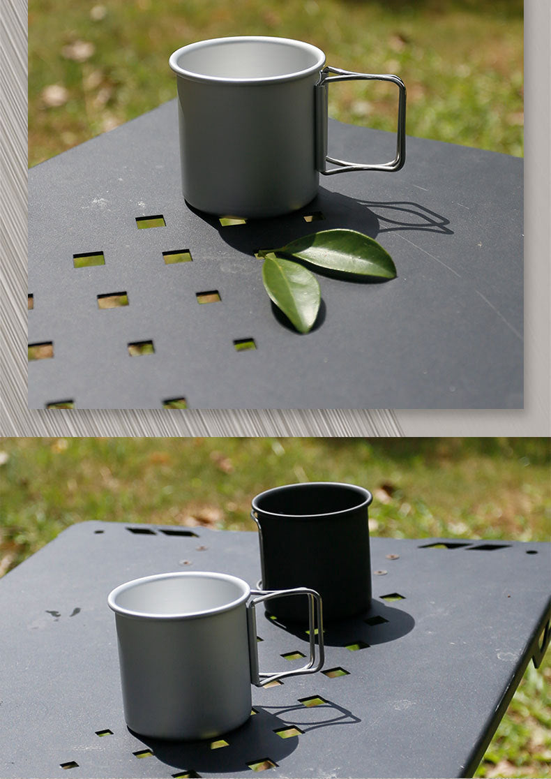 Outdoor camping MA-WY-040 aluminum alloy folding water cup coffee cup camping cup lightweight tea cup mug can hold boiling water
