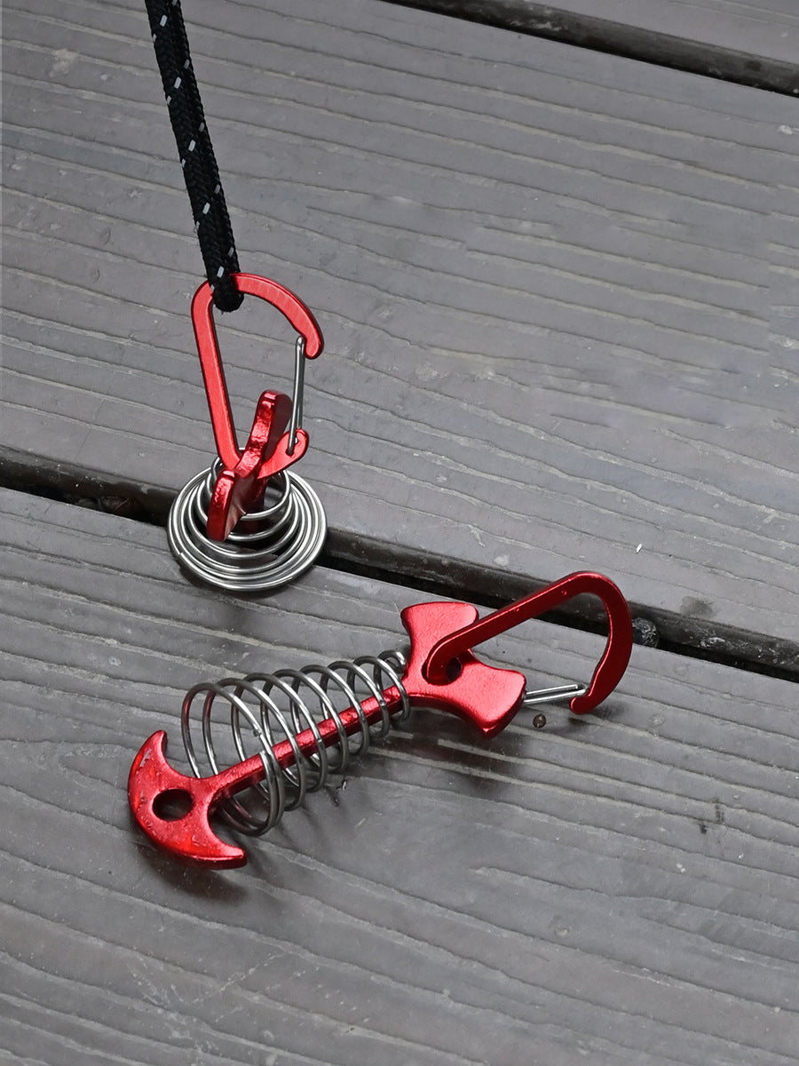 Outdoor MA-WY-045 deck gap with spring fixed fishbone nail wooden plank plank tent fixed nail anchor windproof pull rope buckle