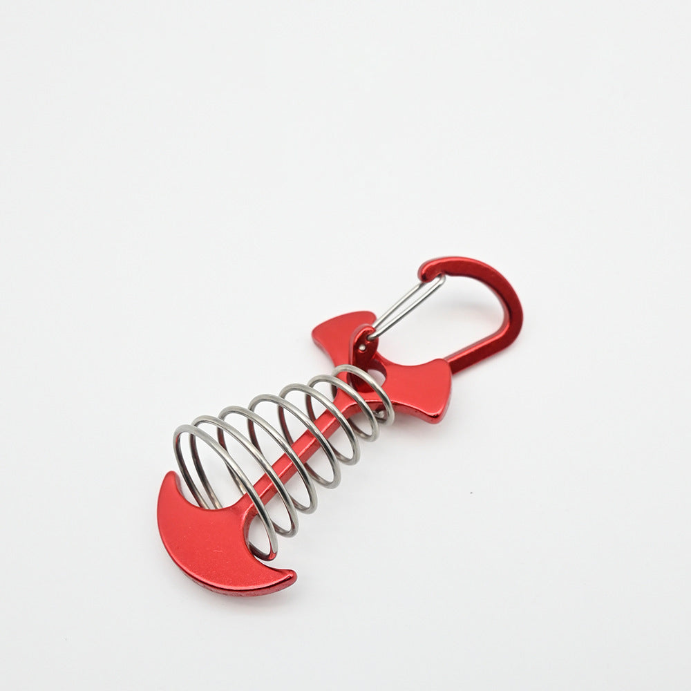 Outdoor MA-WY-045 deck gap with spring fixed fishbone nail wooden plank plank tent fixed nail anchor windproof pull rope buckle
