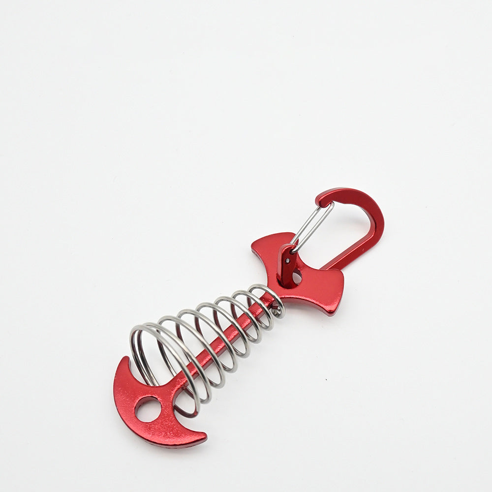 Outdoor MA-WY-045 deck gap with spring fixed fishbone nail wooden plank plank tent fixed nail anchor windproof pull rope buckle