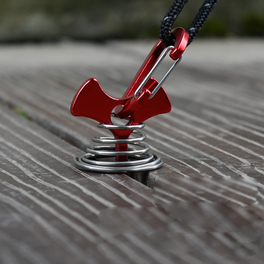 Outdoor MA-WY-045 deck gap with spring fixed fishbone nail wooden plank plank tent fixed nail anchor windproof pull rope buckle