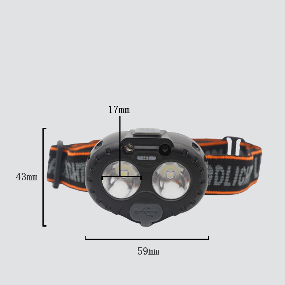 Masalong Outdoor MA-WY-053 LED ultra bright rechargeable long endurance strong bald head wearable induction headlight small portable night fishing light
