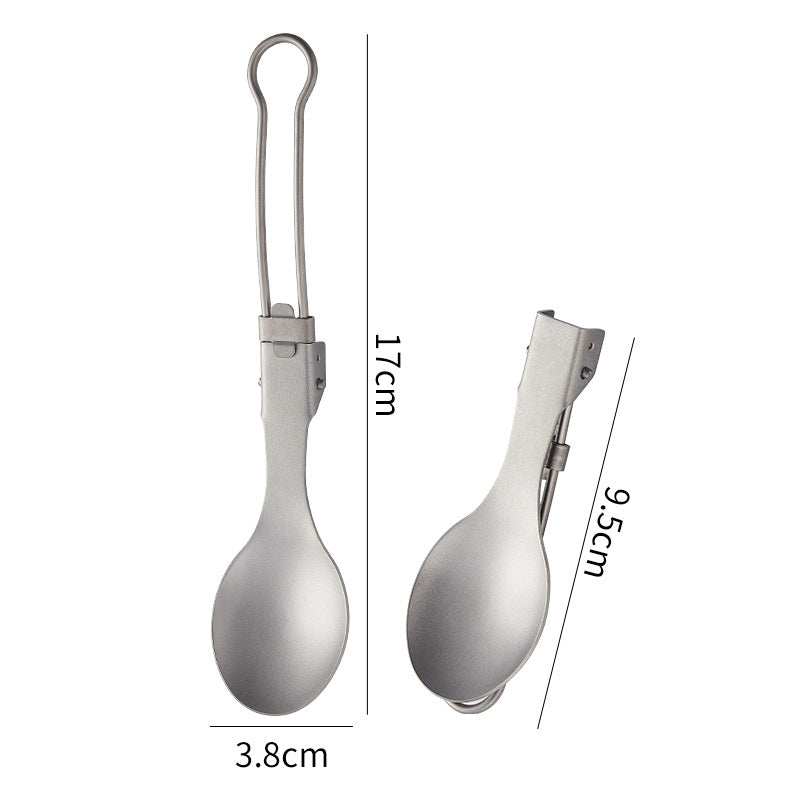 Outdoor pure titanium MA-XXT-006 folding spoon fork set camping portable titanium tableware soup spoon fork titanium alloy metal chopsticks spoon fork