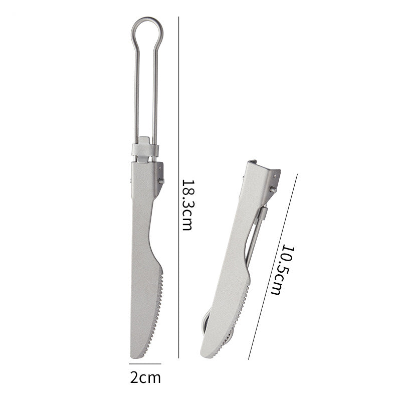 Outdoor pure titanium MA-XXT-006 folding spoon fork set camping portable titanium tableware soup spoon fork titanium alloy metal chopsticks spoon fork