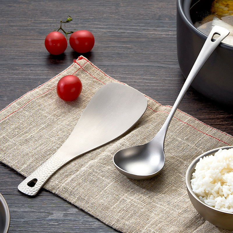Colher de titânio puro, MA-XXT-010, classificação de pratos, colher de congee, colher doméstica, macarrão, colher de titânio