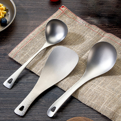 Colher de titânio puro, MA-XXT-010, classificação de pratos, colher de congee, colher doméstica, macarrão, colher de titânio