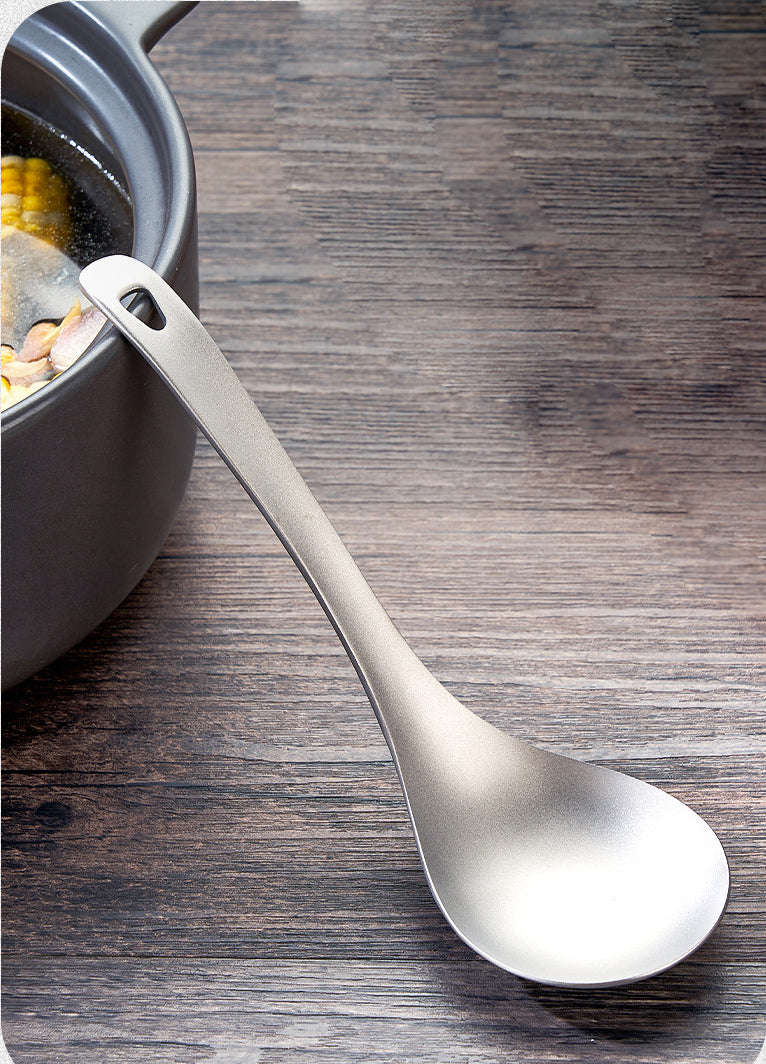 Colher de titânio puro, MA-XXT-010, classificação de pratos, colher de congee, colher doméstica, macarrão, colher de titânio