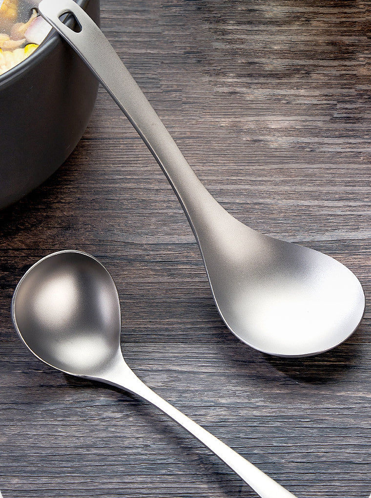 Colher de titânio puro, MA-XXT-010, classificação de pratos, colher de congee, colher doméstica, macarrão, colher de titânio
