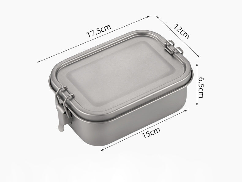 Outdoor pure titanium lunch box,MA-XXT-011,portable tableware, bento box, picnic camping folding handle, lunch box, sealed household titanium alloy