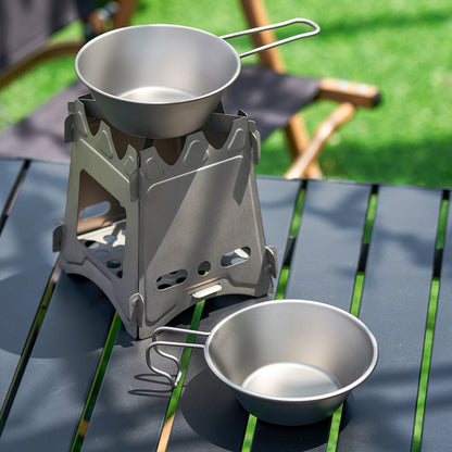 Pure titanium outdoor MA-XXT-013 snow roller bowl folding bowl tableware rice bowl portable pure titanium bowl camping picnic special tableware