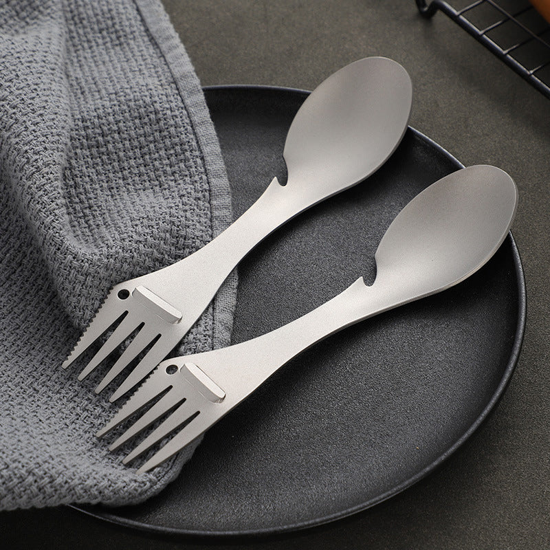 Outdoor camping MA-XXT-014 portable multifunctional ta1 pure titanium and titanium alloy picnic tableware knife, fork, spoon