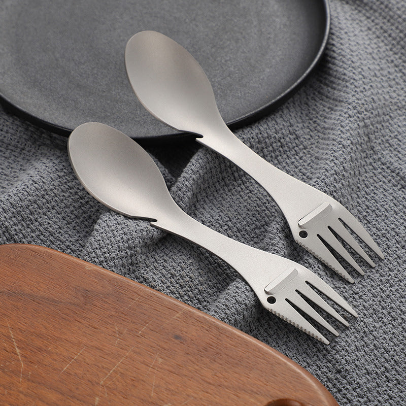 Outdoor camping MA-XXT-014 portable multifunctional ta1 pure titanium and titanium alloy picnic tableware knife, fork, spoon