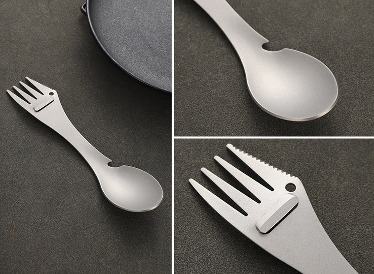 Outdoor camping MA-XXT-014 portable multifunctional ta1 pure titanium and titanium alloy picnic tableware knife, fork, spoon