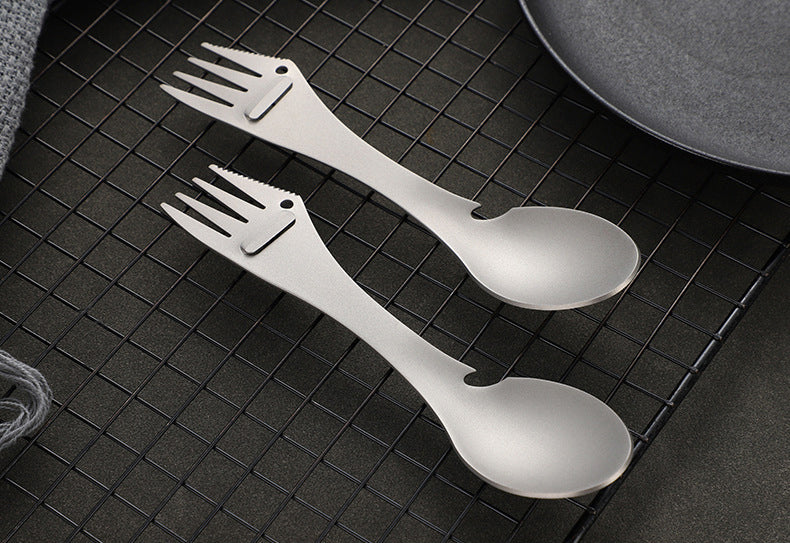 Outdoor camping MA-XXT-014 portable multifunctional ta1 pure titanium and titanium alloy picnic tableware knife, fork, spoon