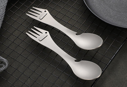 Outdoor camping MA-XXT-014 portable multifunctional ta1 pure titanium and titanium alloy picnic tableware knife, fork, spoon