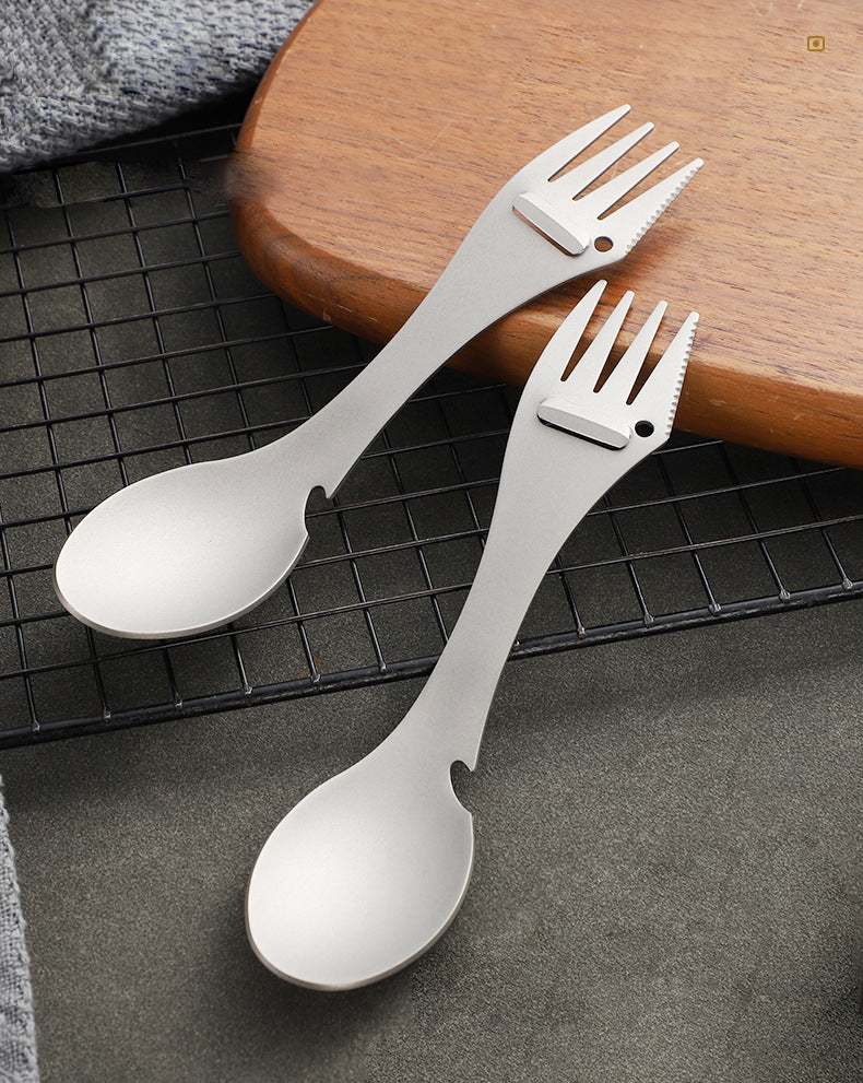 Outdoor camping MA-XXT-014 portable multifunctional ta1 pure titanium and titanium alloy picnic tableware knife, fork, spoon