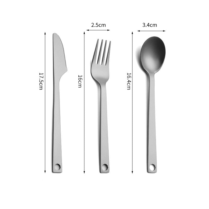 Four piece set of pure titanium tableware for home,MA-XXT-015 outdoor camping and picnicking. Set of cutlery, forks, spoons, and chopsticks