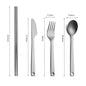 Four piece set of pure titanium tableware for home,MA-XXT-015 outdoor camping and picnicking. Set of cutlery, forks, spoons, and chopsticks