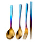 Pure titanium MA-XXT-016 outdoor home gradient color cutlery, forks, spoons, chopsticks, hiking portable travel tableware
