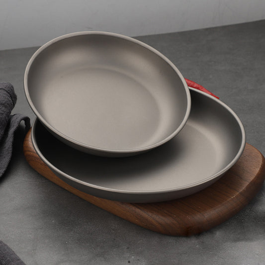 Pure titanium plates,MA-XXT-020 outdoor camping picnic utensils, titanium alloy plates, steaming plates, household vegetable plates, titanium plates
