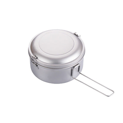 Pure titanium travel portable outdoor lunch box, MA-XXT-030 student camping lunch box, fresh-keeping box, double-layer lunch box