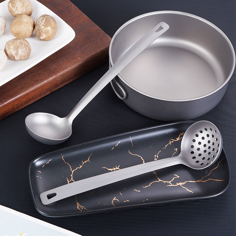 Pure Titanium MA-XXT-032 Modern Simple High Temperature Resistant Soup Spoon Hot Pot Spoon Set
