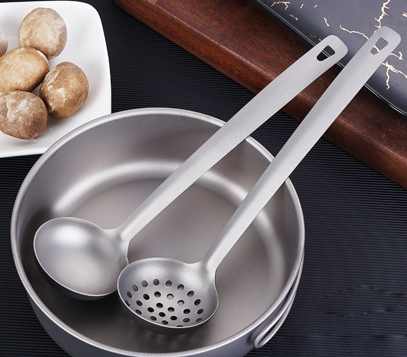 Pure Titanium MA-XXT-032 Modern Simple High Temperature Resistant Soup Spoon Hot Pot Spoon Set