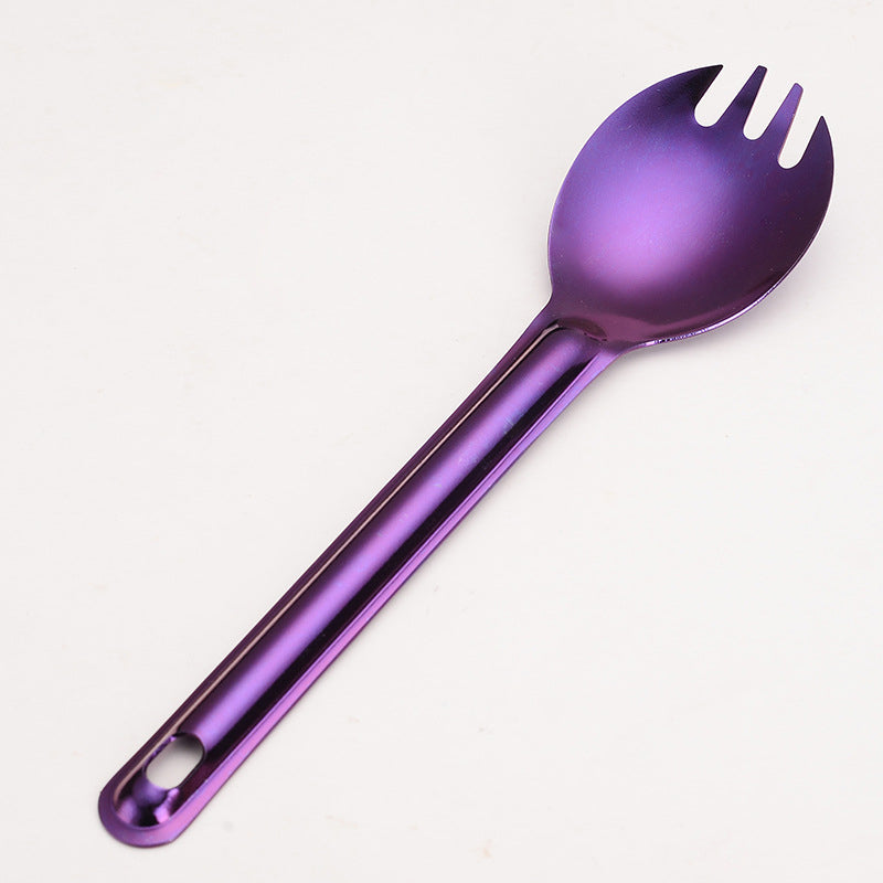Pure titanium spoon, MA-XXT-039 colorful short handled spoon fork, ultra lightweight, portable household and outdoor camping tableware