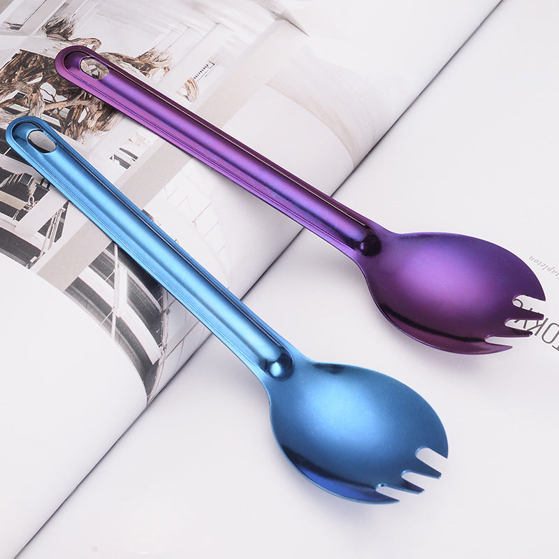 Pure titanium spoon, MA-XXT-039 colorful short handled spoon fork, ultra lightweight, portable household and outdoor camping tableware